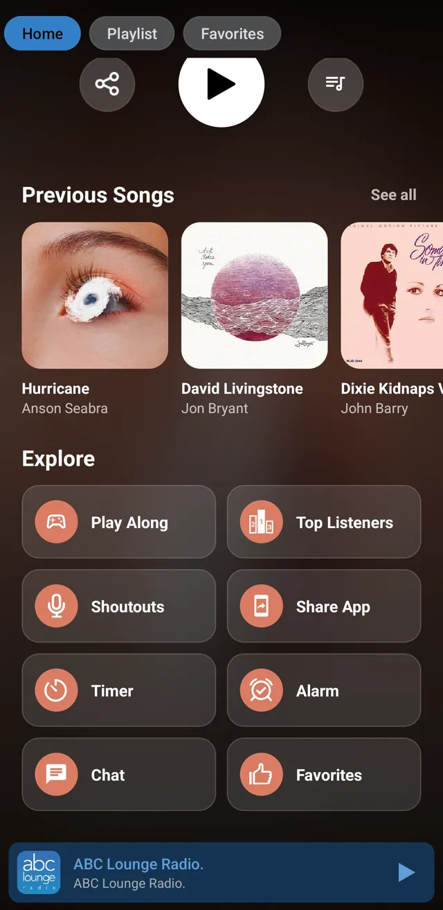 ABC Lounge Radio: Recently played and Explore